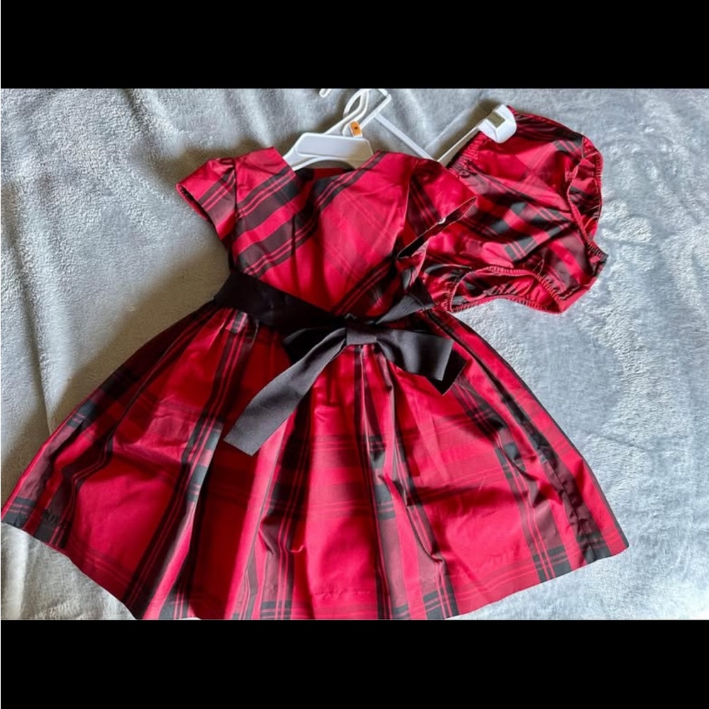 NWT Ralph Lauren Plaid Holiday/ Christmas Dress Kids Red Black Size 2T‎ - Picture 2 of 4